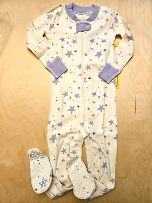 NWT HANNA ANDERSSON MOON AND BACK PURPLE STARS FOOTED SLEEPER PAJAMAS 85 2T
