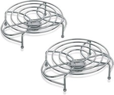 2 Stück Warmhalteplatten, Stövchen, je 1 Teelichthalter, verchromtes Metall, 
