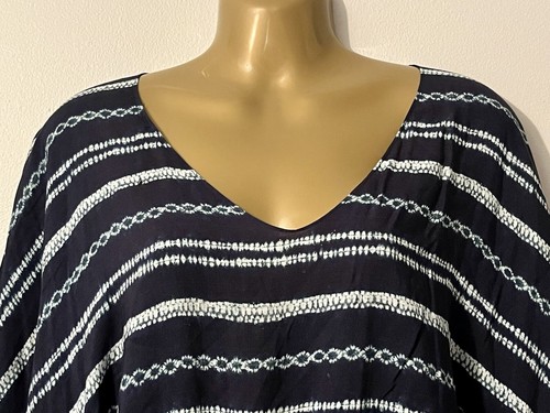 Vic Paula Hermanny Swimsuit Cover Up Beach Pool Dress Navy Women’s Size Medium - Picture 2 of 9