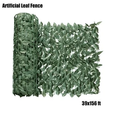 156x39ft Artificial Faux Laurel Leaf Privacy Fence Panel Screen Hedge Dark Green