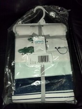 Carter's Little Baby Basics 4-pack Receiving Blankets Boys Blue Strip Animal