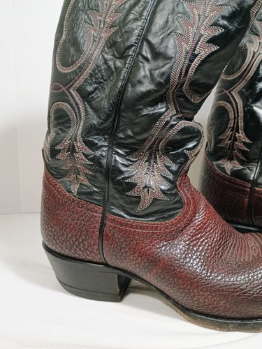 Stivali da cowboy vintage Tony Lama da uomo in pelle 9 1/2 D #7485 punta pelle di lucertola? - Foto 2 di 11
