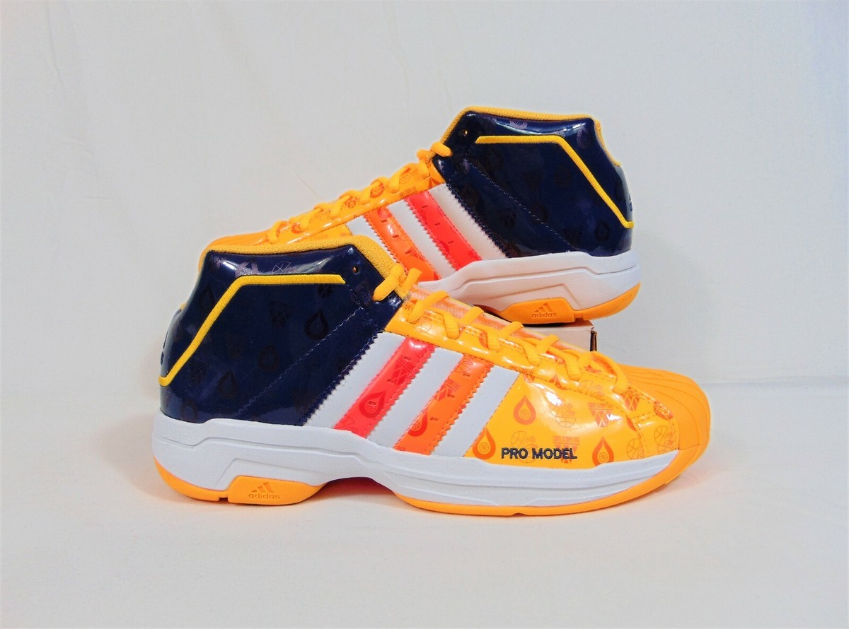 Adidas Pro Model 2G Signal Orange & Indigo Basketball Shoes Sz 9.5