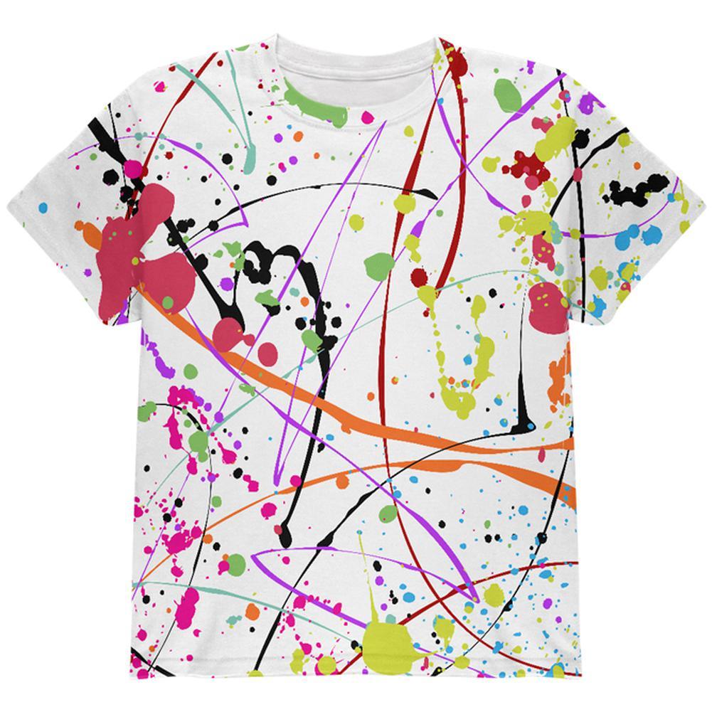 Splatter Paint White All Over Youth T Shirt | eBay