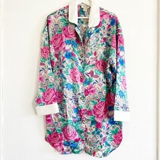 NEW Vintage Victoria  s Secret Gold Label 90s Satin Floral NightShirt Sleep M/L
