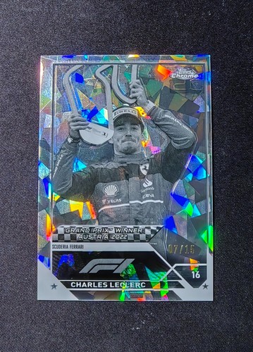 2023 Topps Chrome Sapphire Formula 1 F1 Charles Leclerc #154 Black & White /15