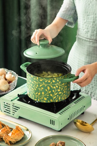3.5/4.5L Ceramic Porcelain Clay Cooking Pot Glazed Flameproof Casserole Stockpot - Picture 2 of 31