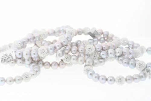 Bracciali di lusso con perle grigi