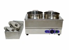 TechTongda Food Warmer 110V 2-Pan Soup Warmer Stainless Steel 86°F - 185°F NEW  