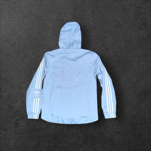 Chaqueta cortavientos Adidas Originales rara brillo azul claro y blanco XL - Imagen 14 de 16