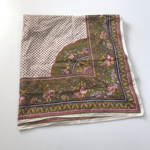 RARE 1985 Musée de l'Impression Mulhouse France Scarf Cotton Floral Ribeauvillé