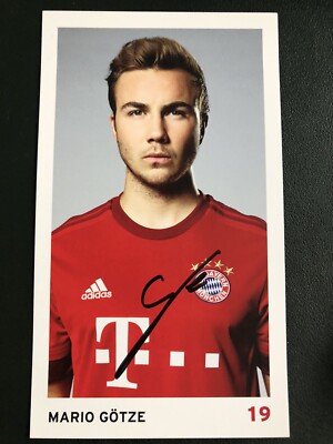 Hand signed postcard autograph card * Mario Götze * FC Bayern Munich 15/16 2015/2016