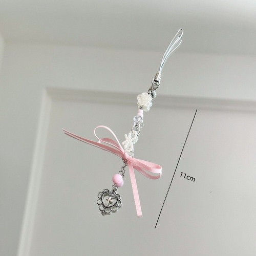 Ballet Shoes Cellphone Backpack Pendant Bow Knot Bow Beaded Phone Chain - Photo 2 sur 11