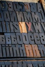 ART NOUVEAU letterpress wood printing blocks 128pcs  3.54" wooden type print