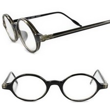 True Vintage Transparent w/ Gray Accents Mens Womens Round 2.00 Reading Glasses