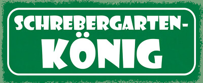 Holzschild 27x10 Schrebergarten König Grill Wand Deko Bar Kneipe Cafe Sammler Ge