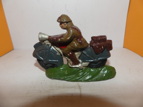 3 Motards Quiralu Vintage 1930 – Composition Et Métal – Jouet Enfant Super état