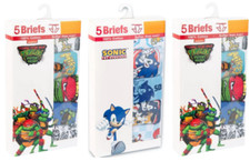 Nickelodeon Boys Sonic The Hedgehog/Ninja Turtles 5 PK Briefs Lot of 3 SZ 6