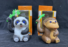 Monkey and Panda 1970s Vintage Original Rolling Wind Ups NEW In Box HONG KONG
