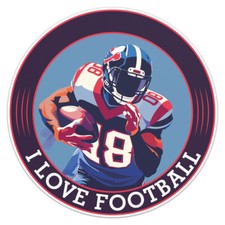 I Love Football Vinyl Decal Waterproof Car Bumper Sticker