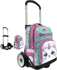 Zaino Con Rotelle Amythe Per Ragazze – Scuola Elementare E Media, 6 Ruote, Carrello Removibile, 32x22x45 Cm