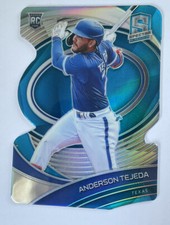 2021 Spectra Anderson Tejeda Neon Blue Prizm Die-Cut Rookie RC #40/45 Rangers