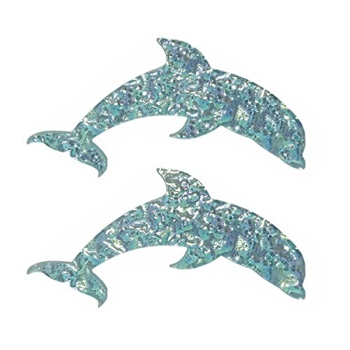 Dolphin Glass Swimming Pool Step Marker Mosaic (8"x4.5", Aquamarine) (2 Pack) - Picture 1 of 4