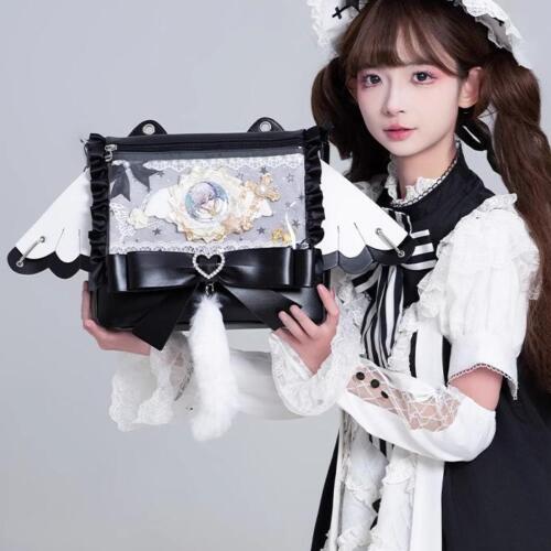 Zaino Lolita a forma di ali con fiocco gatto Itabag bambola mostra borsa JK uniforme borsa calda - Foto 3 di 9