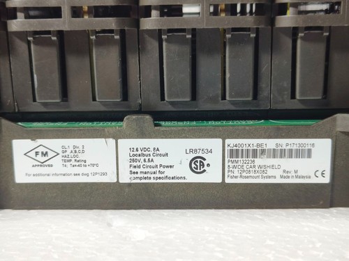 MODULO DIN EMERSON 8x KJ3203X1-BA1 CON BASE MODULO PLC KJ4001X1-BE1 FULL RACK - Foto 2 di 9