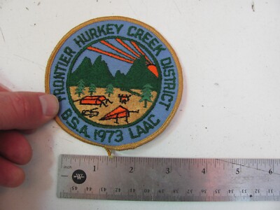 VINTAGE PATCH BSA SCOUTS FRONTIER HURKEY CREEK DISTRICT 1973 LAAC