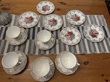 vintage tea service set Newtown Bone China 22kt Gold