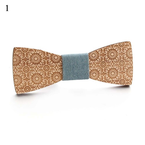 Men's Wooden Bow Tie Wedding Party Wood Bowtie Gift Adjustable Necktie Formal - Picture 46 of 67