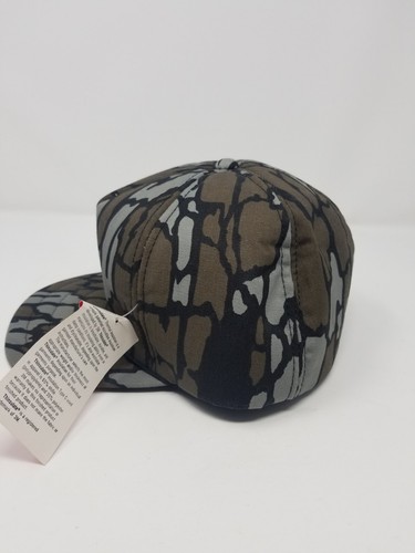 Vintage YA headwear camo foam insulated w/ ear flap hat fitted size large - Picture 2 of 9
