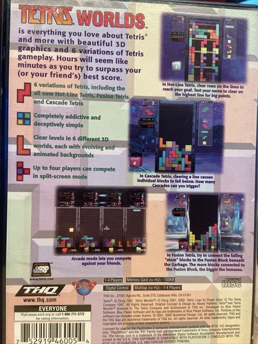 Tetris Worlds (Sony PlayStation 2, 2002) Greatest Puzzle Game Ever! Plus Booklet - Picture 3 of 3