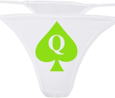 Queen of Spades White String Thong QofS Panties for BBC Lovers Q of S Hot Wife