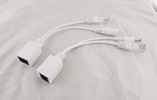 1 Pair POE Splitter Adapter Cable RJ45 Power Supply Injector Kit CCTV White