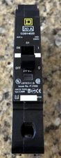 SQUARE D 20 AMP BOLT-ON CIRCUIT BREAKER 277 VAC 1 POLE 18 kA EDB14020