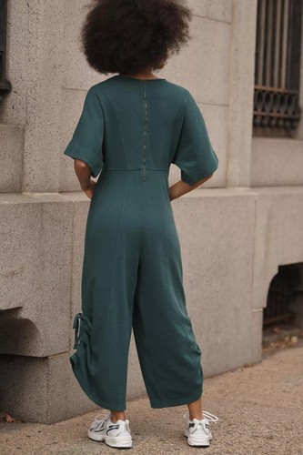 Daily Practice by Anthropologie Horizon Wide-Leg Jumpsuit Ruched XXS NWT 277119 - Picture 4 of 9