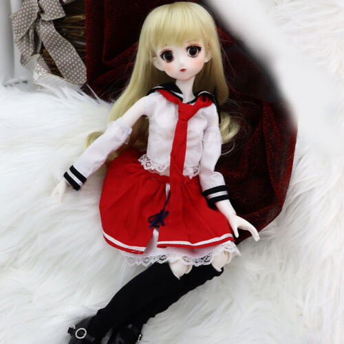 1/4 BJD Doll Full Set SD Cartoon Eyes Girl Ball Jointed Doll Body Face Makeup - Picture 2 of 10