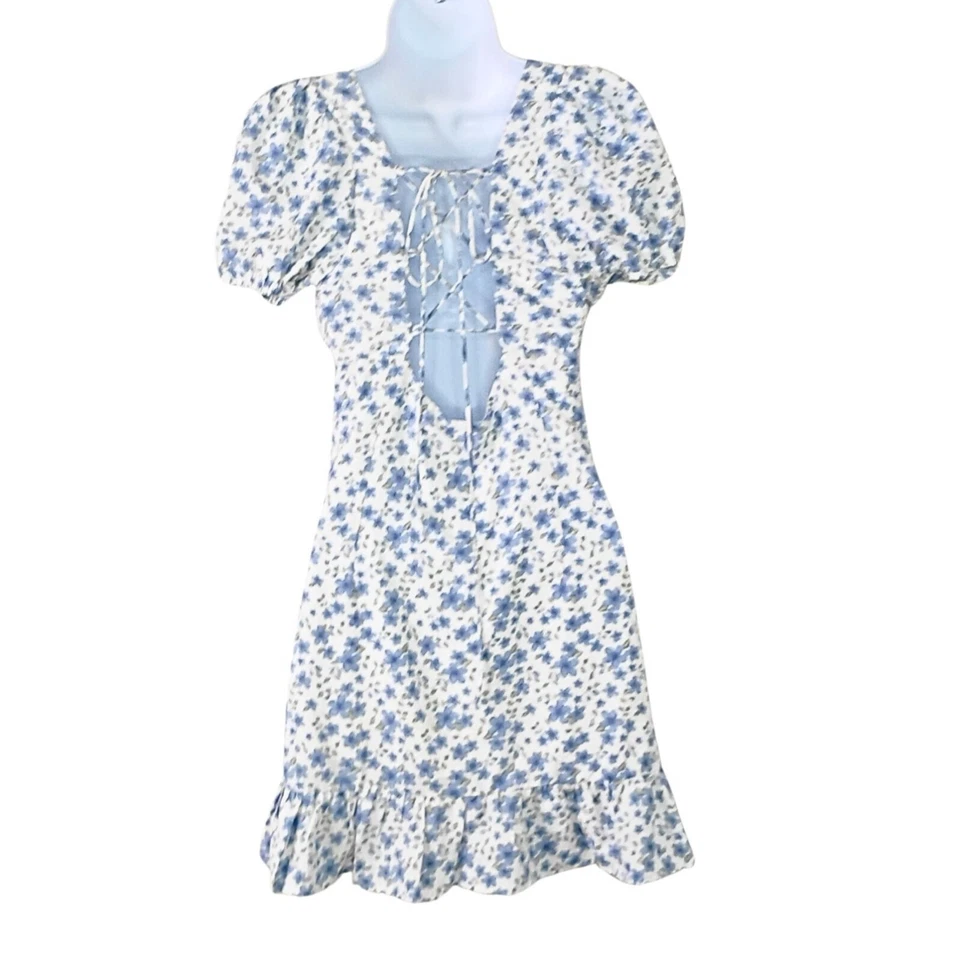 Mini Vestido Corsé Floral Y2K Mujer Talla S Cottagecore Lechera Bebé Muñeca Foto 3 de 4