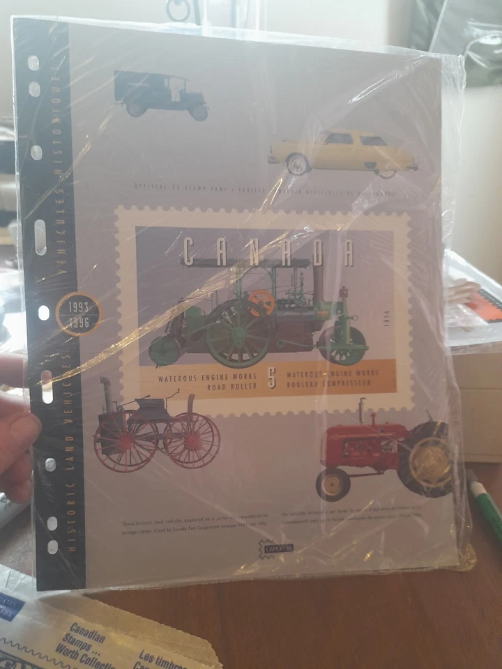 CANADA - 1996 HISTORIC LAND VEHICLES / CAPEX-96 FOLDER ( PANE OF 25 STAMPS MNH) - Image 2 of 2
