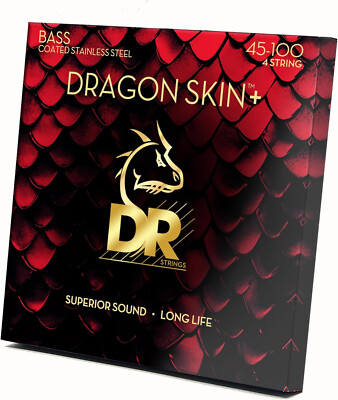 DR Strings Dragon Skin+ DBS-45/100 Coated Stainless Steel  Bass Guitar Strings