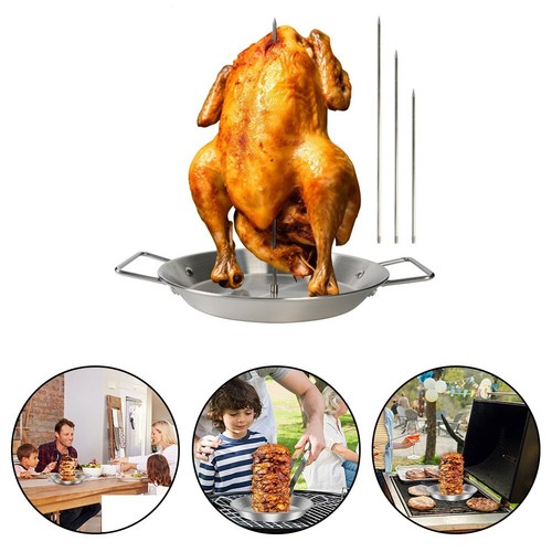 Compact Stainless Steel Vertical Grill for Camping and Tailgate Parties