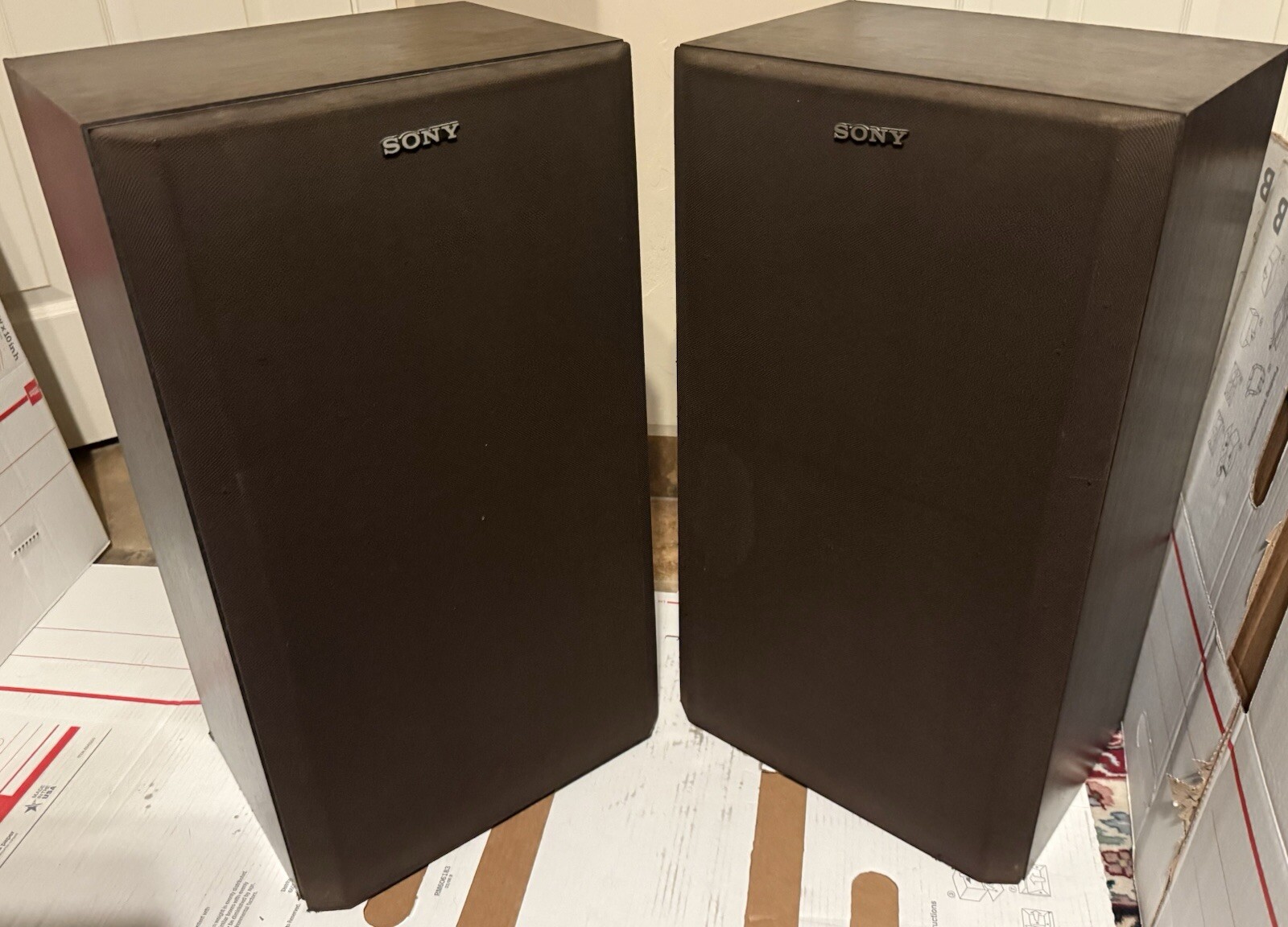 Vintage Sony SS-U45 3-Way Speakers Pair Tested Working Made in USA