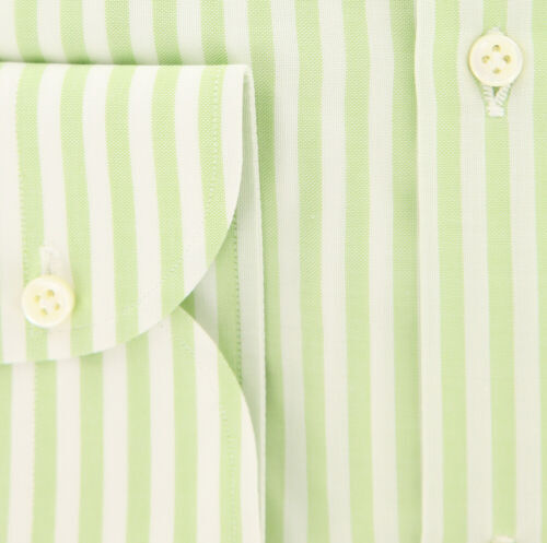 Luigi Borrelli Green Striped Cotton Shirt - Slim - (DR2049NICOLA) - Picture 3 of 4
