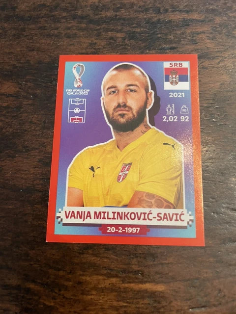 2022 Panini FIFA World Cup Qatar Sticker Vanja Milinkovic-Savic RED Serbia SRB 4