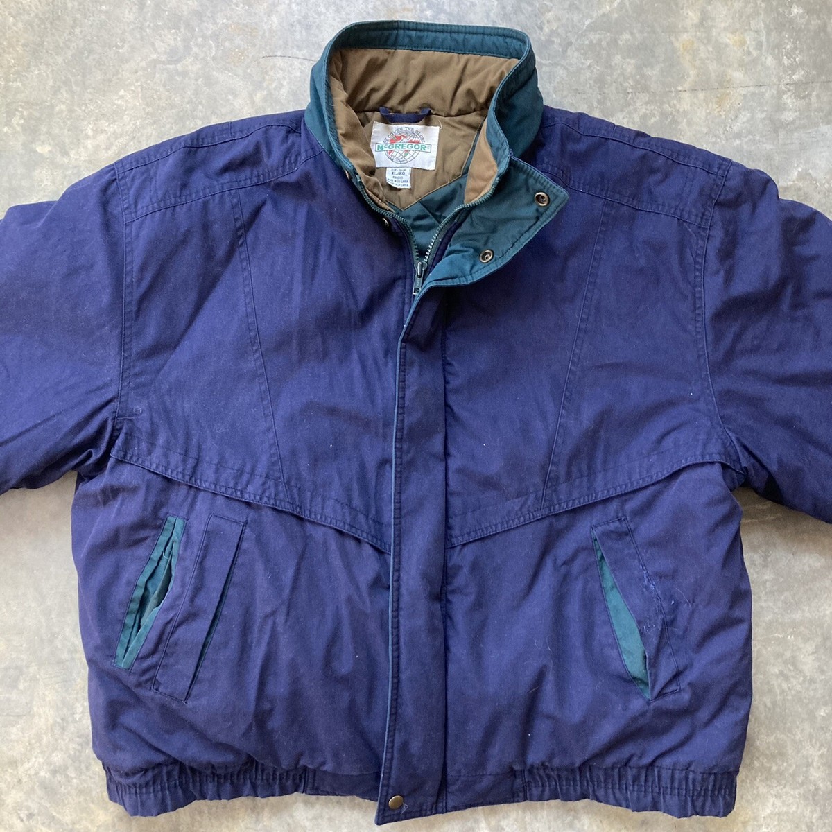 ジャケット・アウター 80s vintage McGREGOR wool bomber jacket Vintage McGregor Bomber Jacket Men's XL Navy Blue Lined