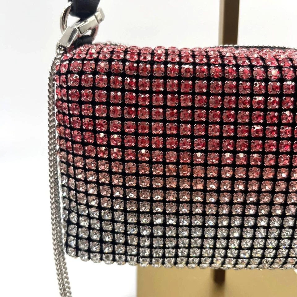 Bolso de Hombro Expressions NYC Estrás Cuero Vegano/Correa de Cadena Color ROSA NUEVO CON ETIQUETAS Foto 3 de 4