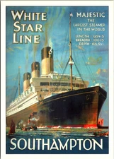White Star Line Southampton Largest Steamer Ship In The World Postcard