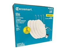 EcoSmart Retrofit 6 in. Matte- Bright White Integrated LED Recessed Baffle Trim